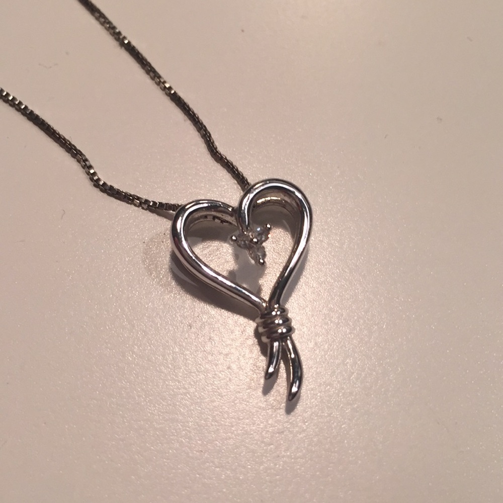 Silver + diamond necklace